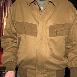 Vintage Pierre Cardin Reversible Jacket Mens L Brown Plaid Abstract Bomber Coat